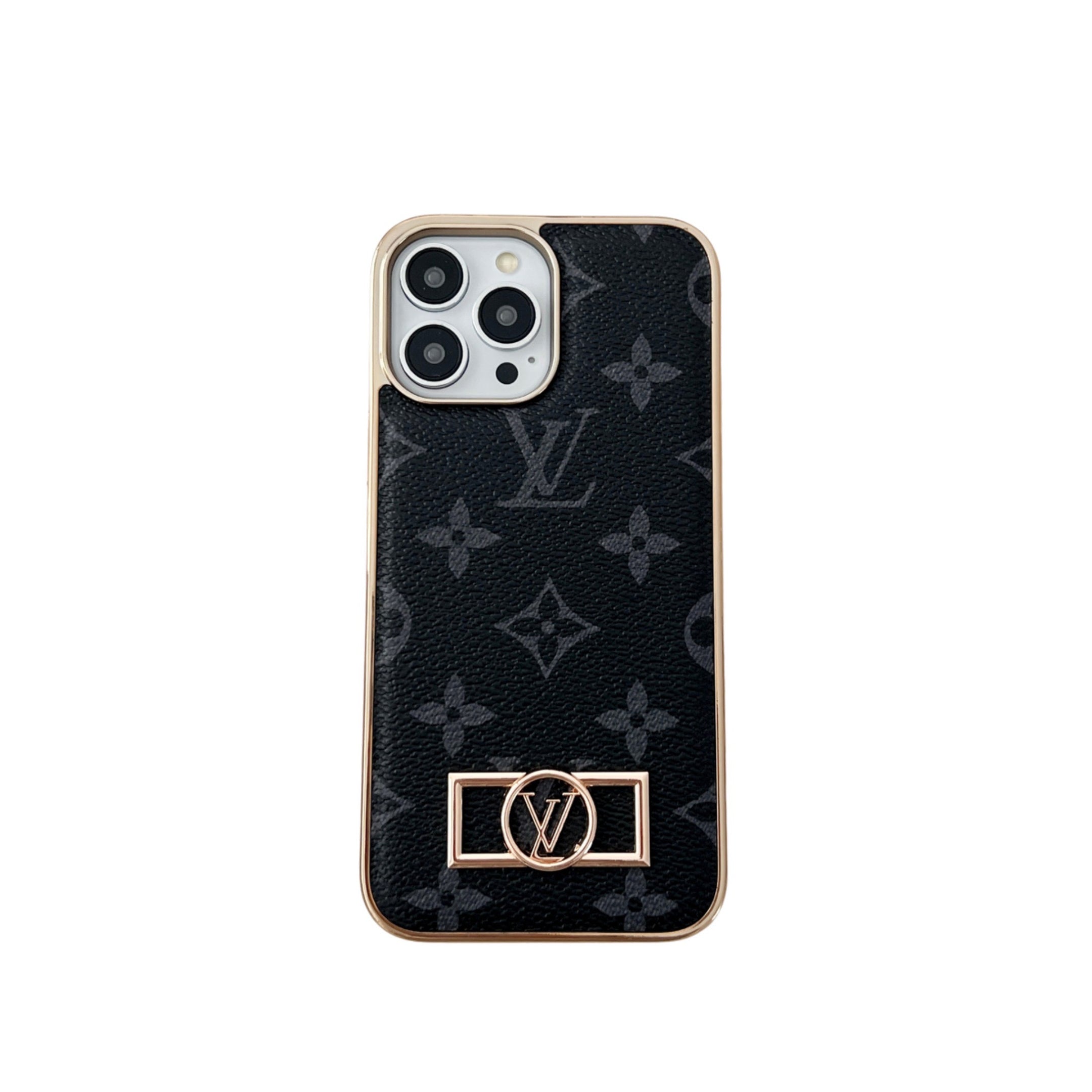 MONOGRAM CANVAS LEATHER PREMIUM ELECTROPLATING FOR IPHONE