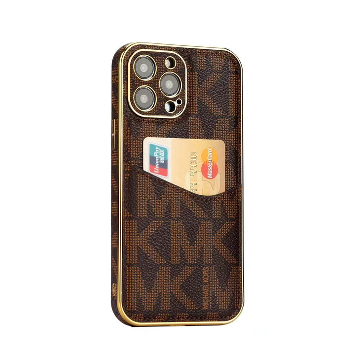 Luxury M-K-Inspired Monogram iPhone Case with Card Holder