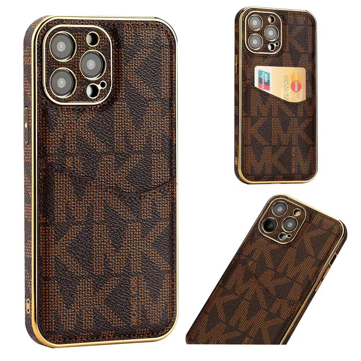Luxury M-K-Inspired Monogram iPhone Case with Card Holder