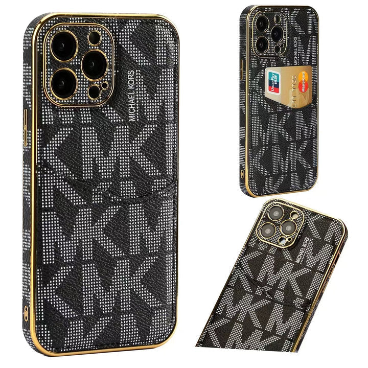 Luxury M-K-Inspired Monogram iPhone Case with Card Holder