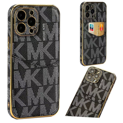 Luxury M-K-Inspired Monogram iPhone Case with Card Holder