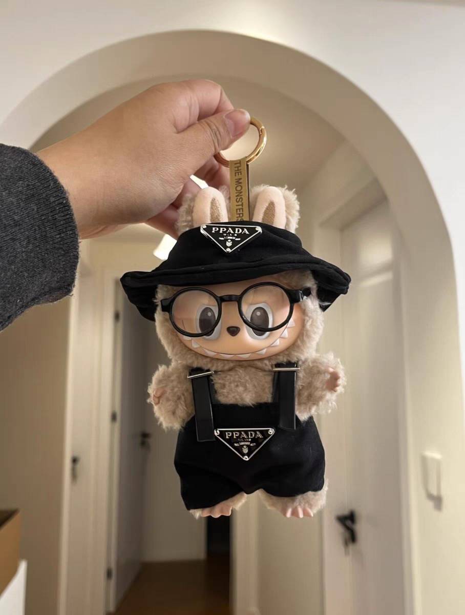 Labubu Doll's Clothing Toy Clothes-PPA black suit + glasses