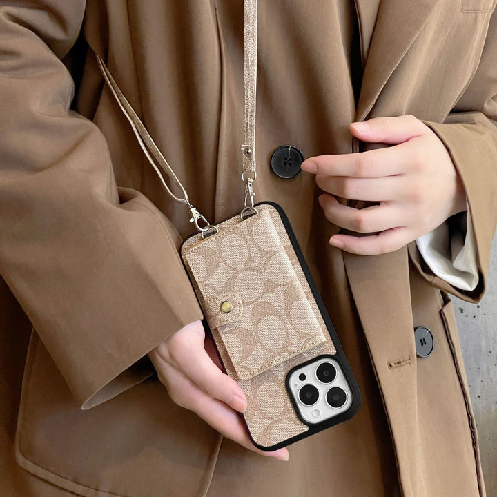 Coach Card Bag Leather Chain iPhone Case