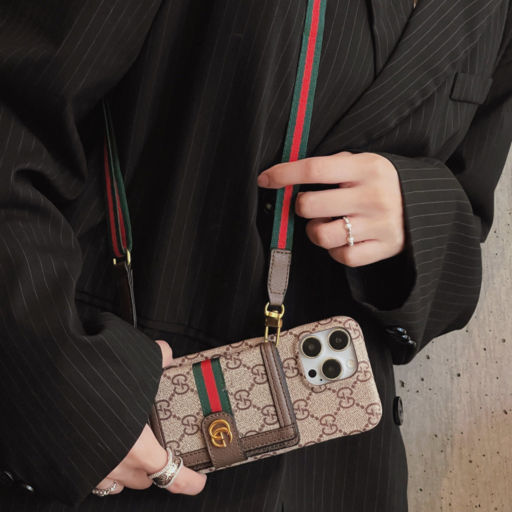 Ophidia Leather Wallet Crossbody iPhone Case