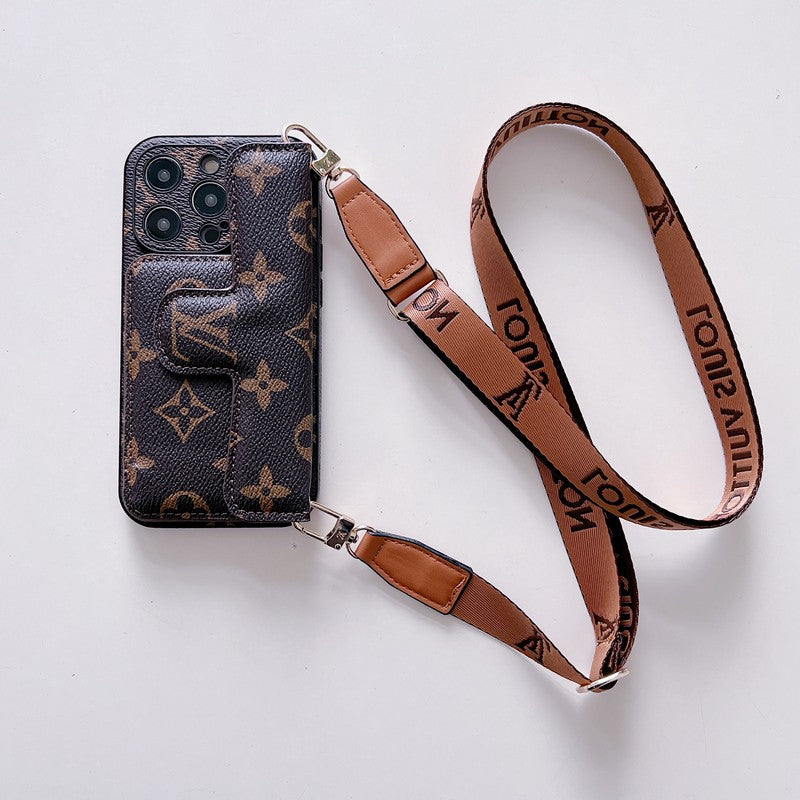 Luxury Side Card Holder Crossbody iPhone Case