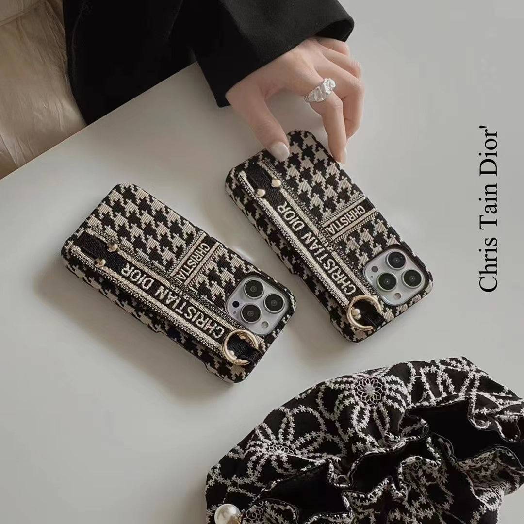 Phone Case with Hand Strap for iPhone Fashion Fabric