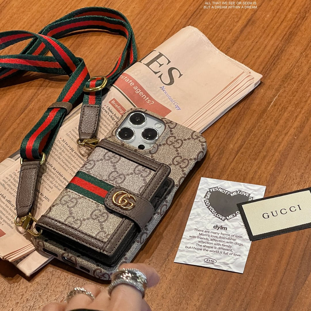 Ophidia Leather Wallet Crossbody iPhone Case