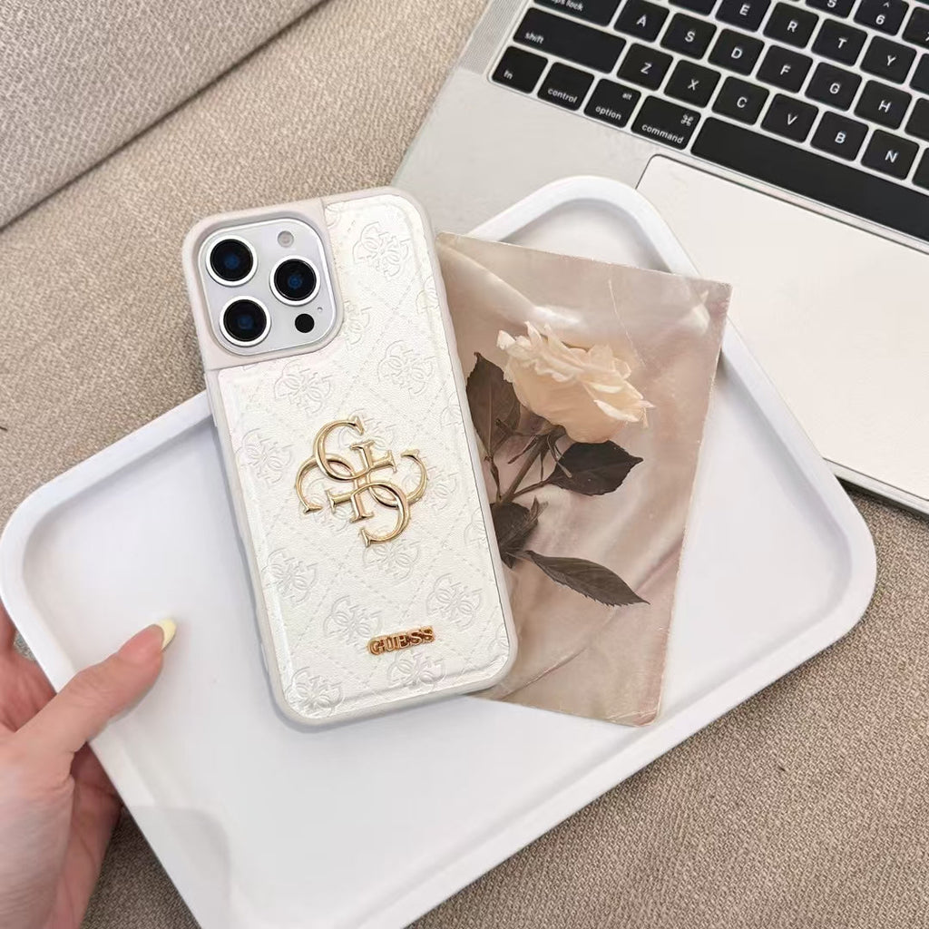 GUESS Monogram Mirror Electroplated Apple iPhone Case