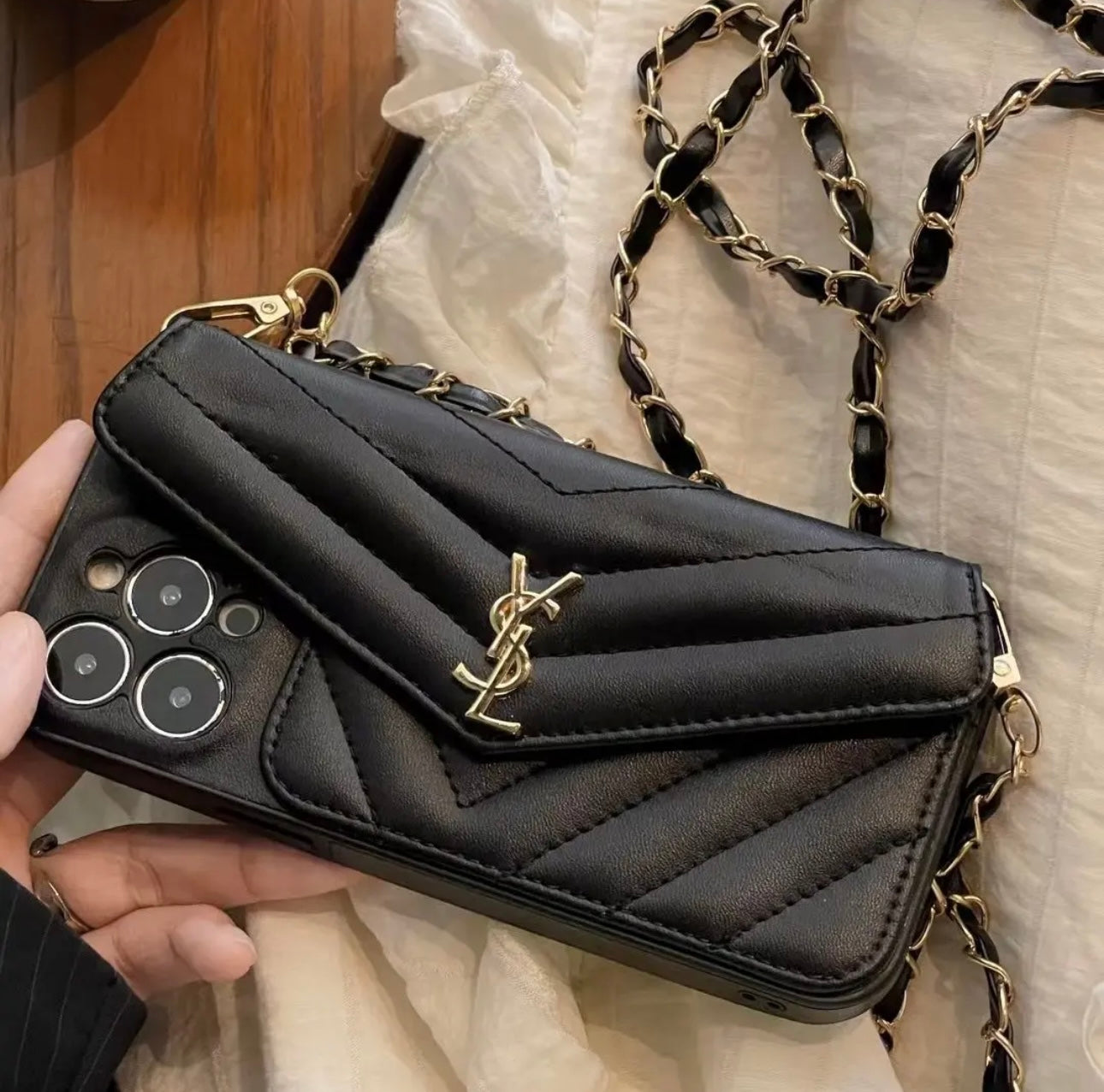 YSL Luxurious iPhone Case With chain