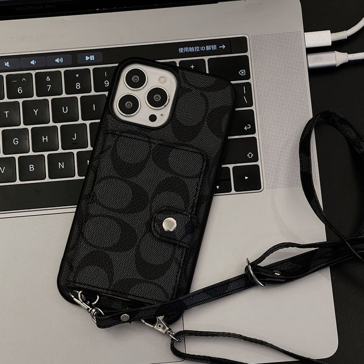 Coach Card Bag Leather Chain iPhone Case