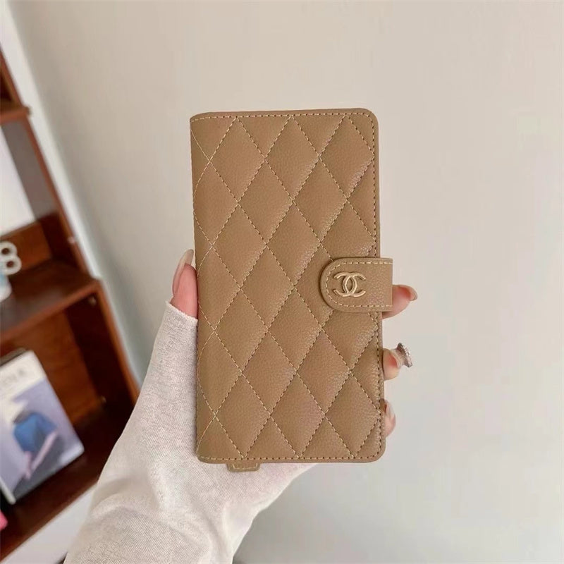 Premium Chanel Leather Wallet Leather Crossbody Bag Apple iPhone Case