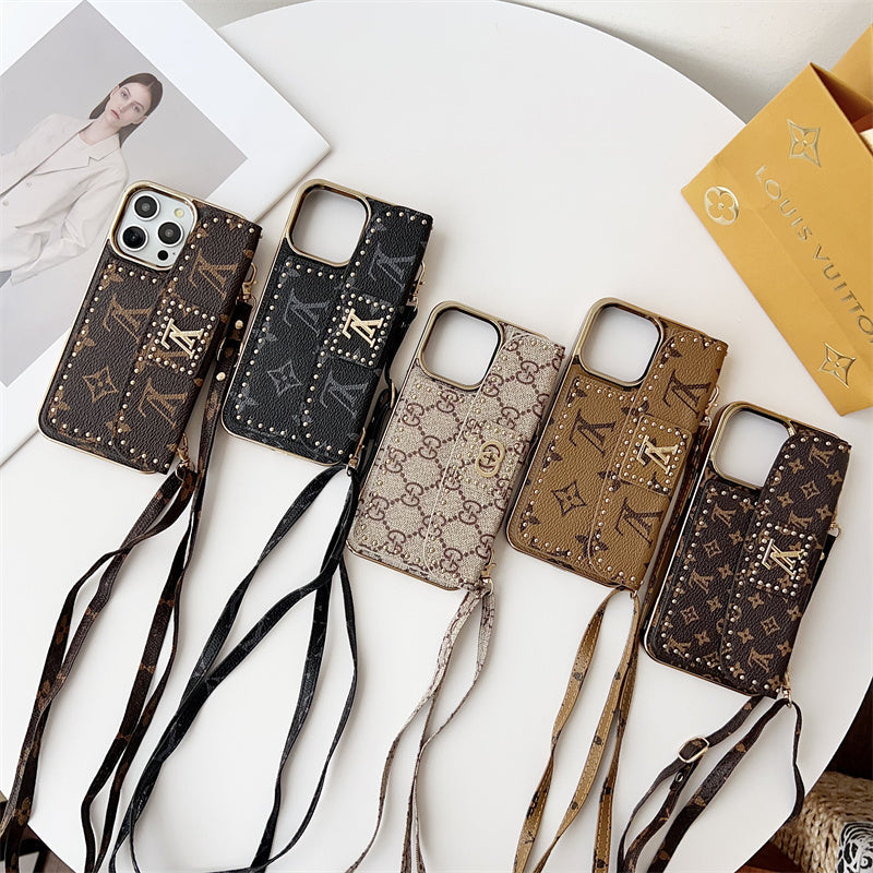 Monogram LV Leather iPhone Case