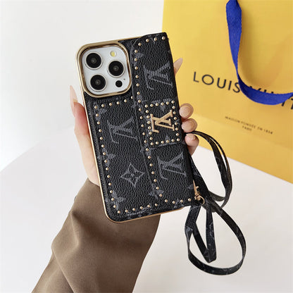 Monogram LV Leather iPhone Case