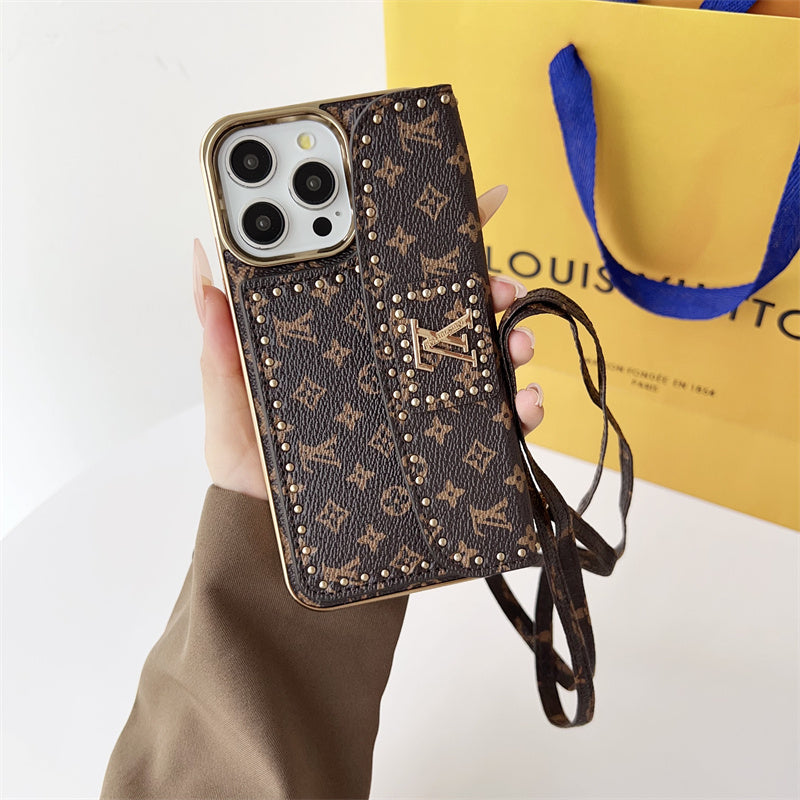 Monogram LV Leather iPhone Case