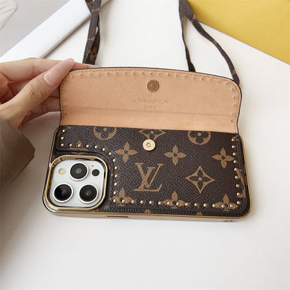 Monogram LV Leather iPhone Case