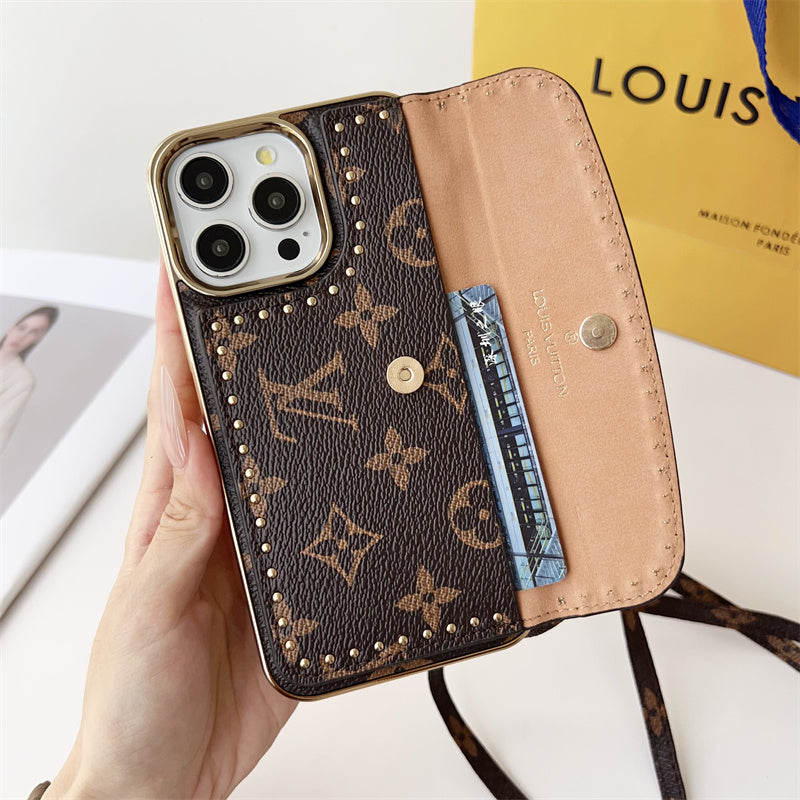 Monogram LV Leather iPhone Case