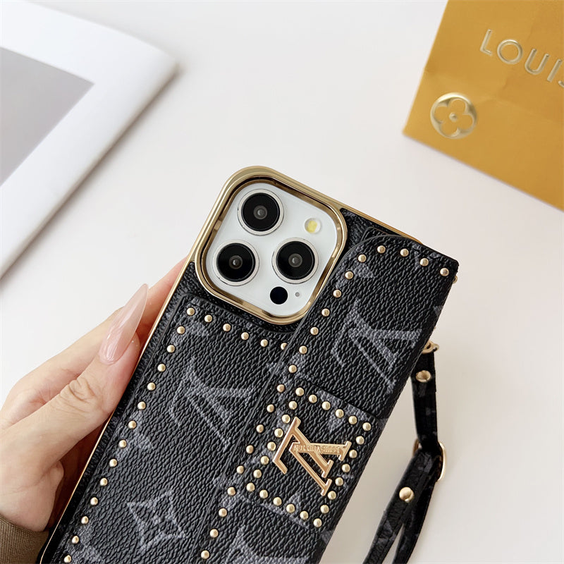 Monogram LV Leather iPhone Case