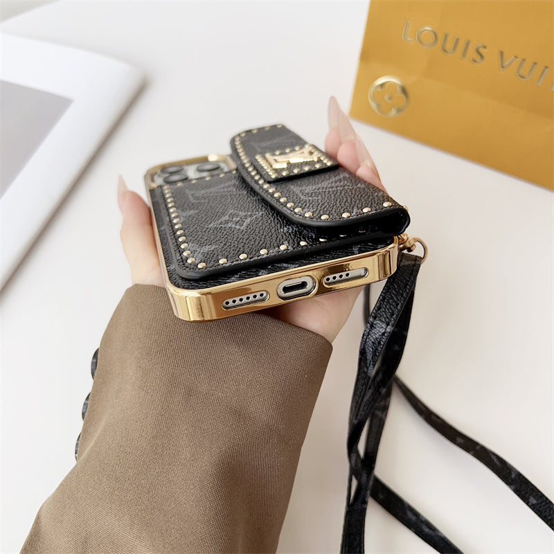 Monogram LV Leather iPhone Case