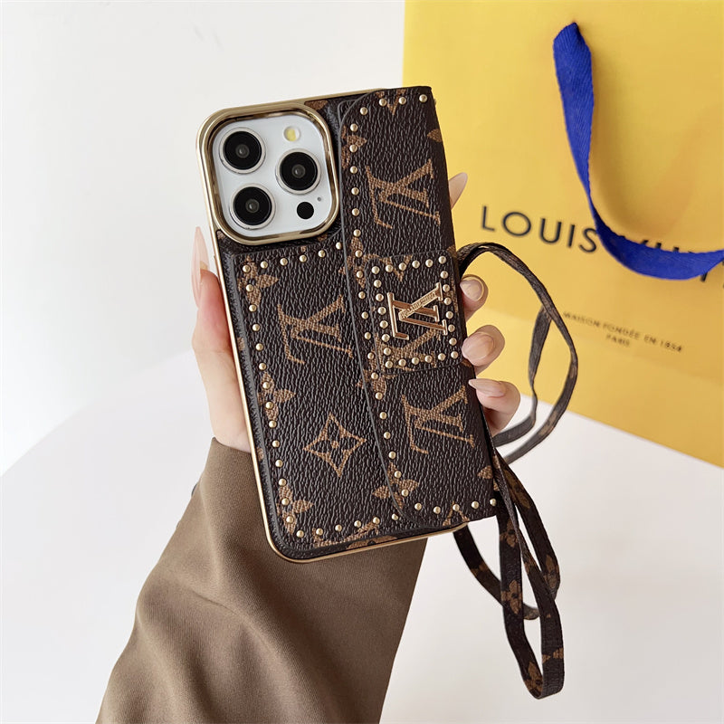 Monogram LV Leather iPhone Case