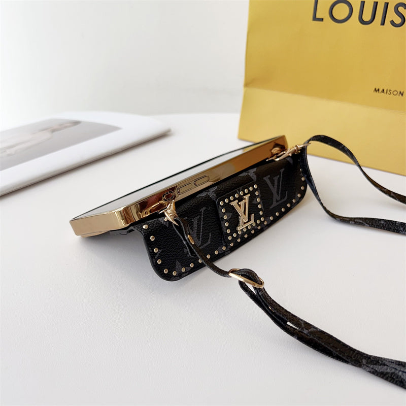 Monogram LV Leather iPhone Case