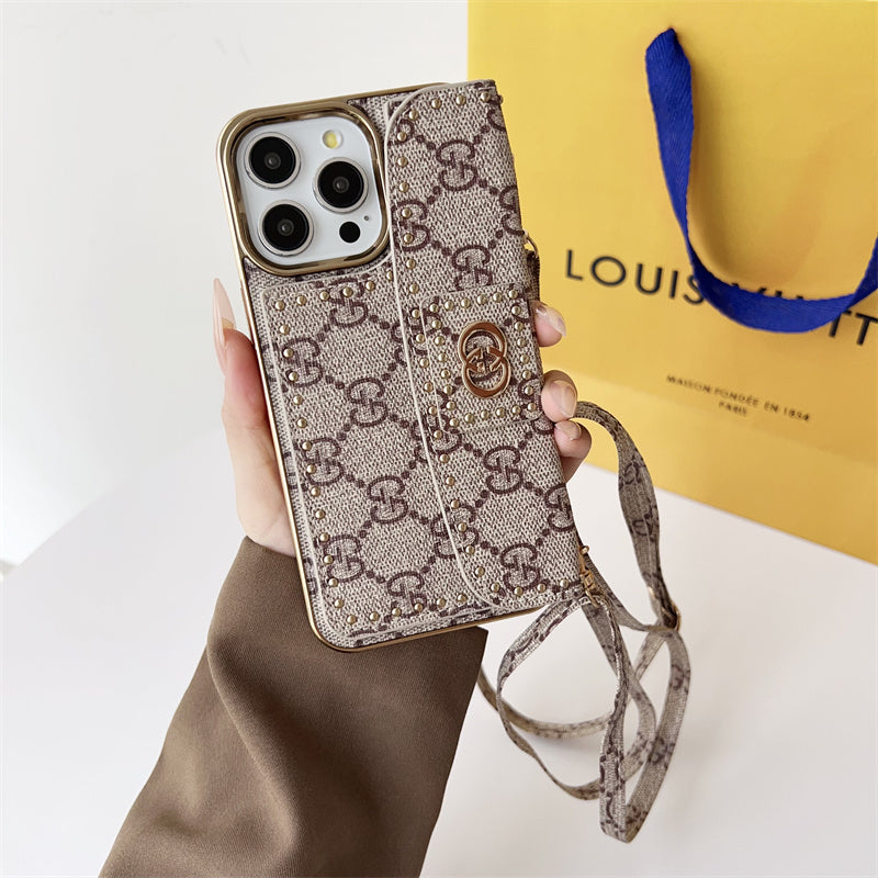 Monogram LV Leather iPhone Case