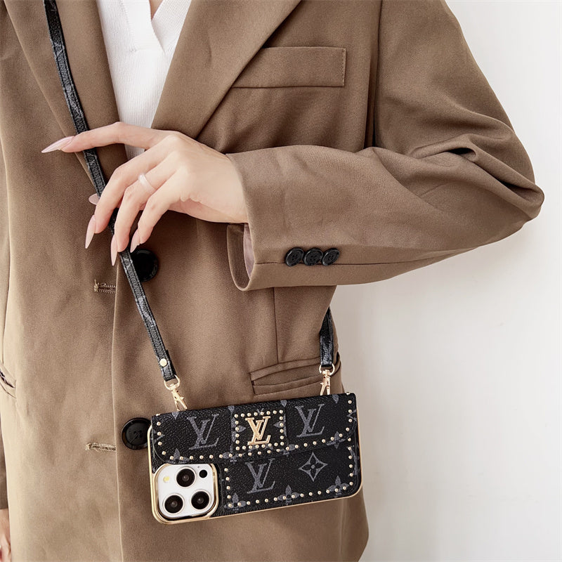 Monogram LV Leather iPhone Case