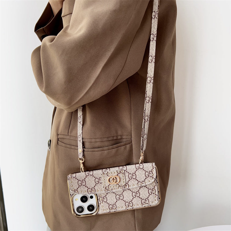 Monogram LV Leather iPhone Case