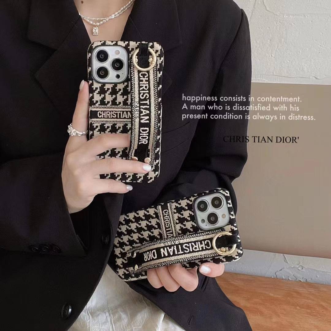 Phone Case with Hand Strap for iPhone Fashion Fabric