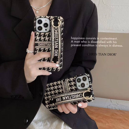 Phone Case with Hand Strap for iPhone Fashion Fabric